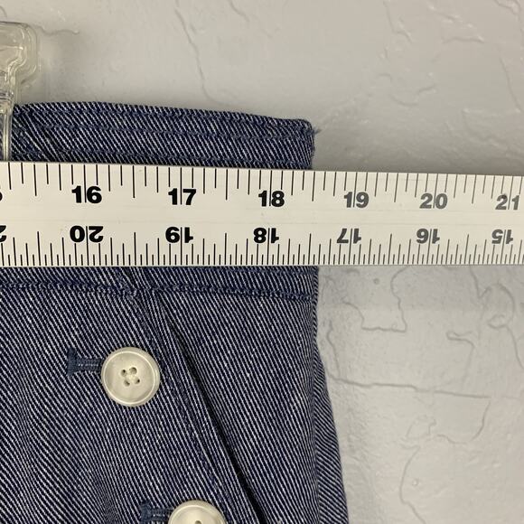 Talbots Skirt Womens 16 Blue Button Front A Line Career Pocket Classic New - Picture 4 of 6